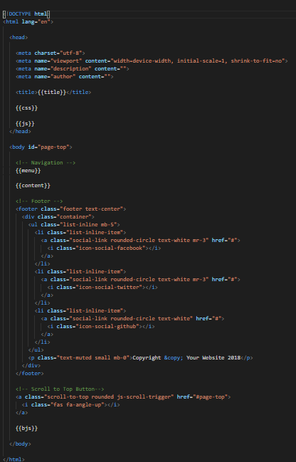 Sample code of Theme/Master.html